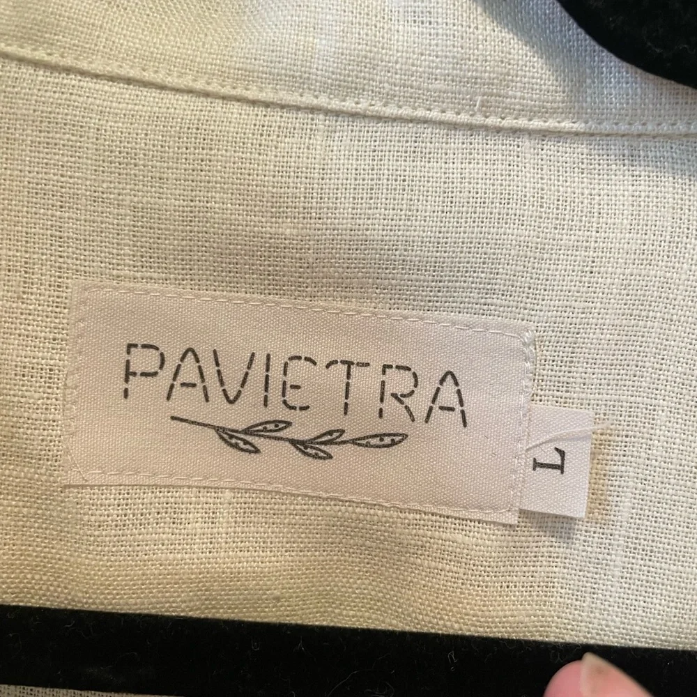 NWOT Pavietra Bishop Sleeve Victorian Linen Blouse - Picture 6 of 11